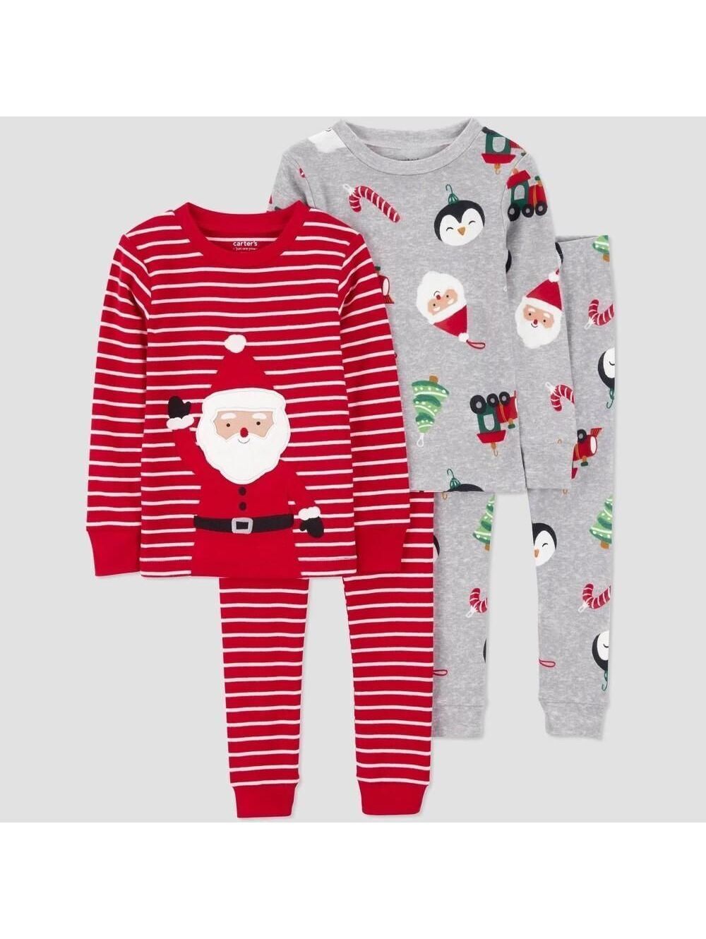 Carter's Toddler Boys 4pc Christmas Striped Santa & Ornament 4T